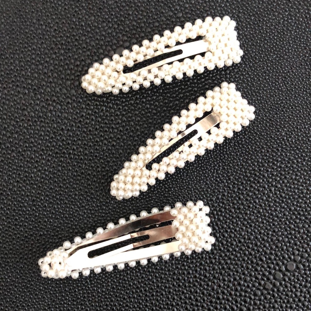 3/$24 Oversized Pearl Barrette Large Hair clip - Picture 6 of 8